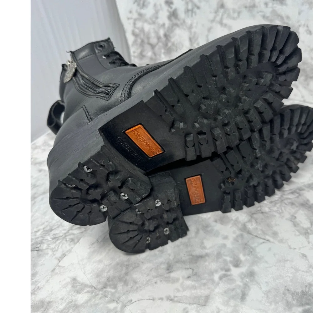 Harley Davidson Y2K ☠️Leather‎ Boots Mens 8.5 Womens 10 Biker Grunge Punk Moto